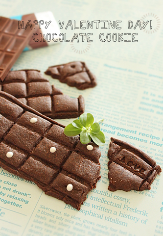 초콜렛 모양의 초콜렛 쿠키