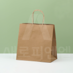 무지쇼핑백5장(크라프트,중,26x26x폭15)