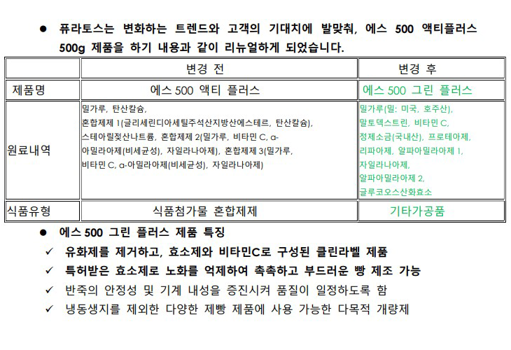 < 제품 리뉴얼 안내 >