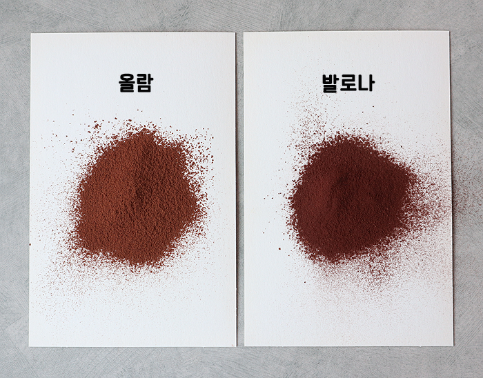 색상 비교(올람 vs 발로나)