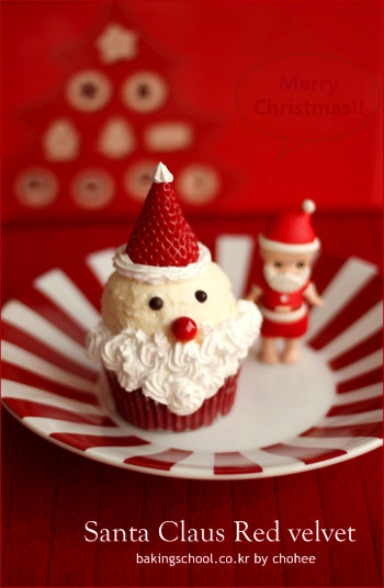 산타 레드벨벳 컵케이크(크리스마스)